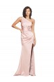 Achat Rose Fourreau Satiné Soyeux Longue Formelles Robes demoiselle d'honneur / Robes de soirée / Robes de bal