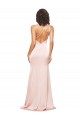 Achat Rose Fourreau Satiné Soyeux Longue Formelles Robes demoiselle d'honneur / Robes de soirée / Robes de bal