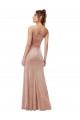 Achat Rose Fourreau Velours Stretch Longue Formelles Robes demoiselle d'honneur / Robes de soirée / Robes de bal
