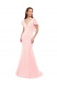 Achat Rose Sirène Col V Mousseline Longue Robes demoiselle d'honneur