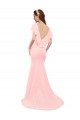Achat Rose Sirène Col V Mousseline Longue Robes demoiselle d'honneur