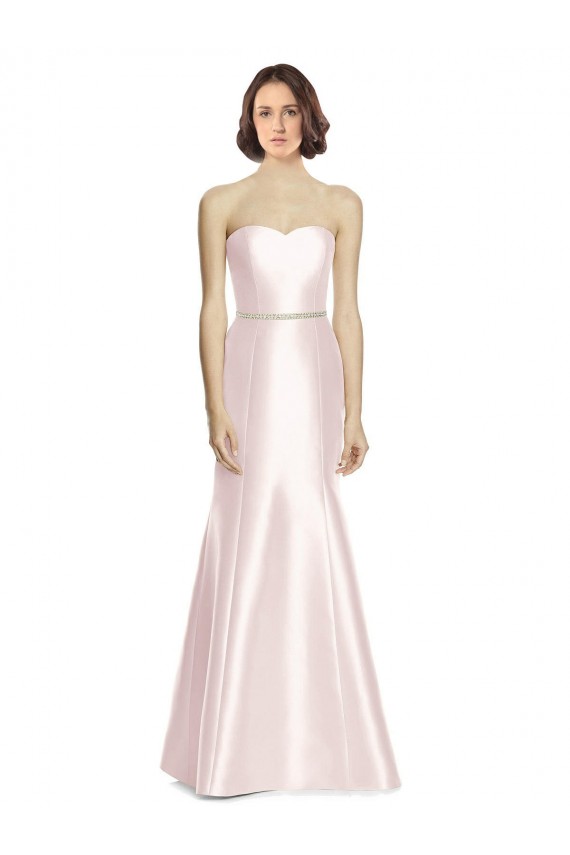 Achat Rose Sirène Sans bretelle Satiné Longue Robes demoiselle d'honneur