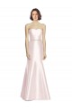 Achat Rose Sirène Sans bretelle Satiné Longue Robes demoiselle d'honneur