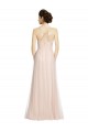 Achat Rose Trapèze Bretelles spaghetti Tulle Longue Robes demoiselle d'honneur