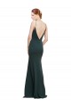 Achat Rose Trapèze Col V Crêpe Stretch Longue Formelles Robes demoiselle d'honneur / Robes de soirée / Robes de bal