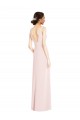 Achat Rose Trapèze Col V Crêpe Stretch Longue Robes demoiselle d'honneur / Robes de bal