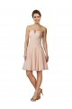 Achat Rose Trapèze Mousseline Dentelle Courte Robes demoiselle d'honneur / Robes de cocktail