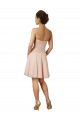 Achat Rose Trapèze Mousseline Dentelle Courte Robes demoiselle d'honneur / Robes de cocktail