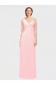 Achat Rose Trapèze Mousseline Longue Robes demoiselle d'honneur
