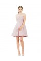 Achat Rose Trapèze Satiné Courte Robes demoiselle d'honneur / Robes de cocktail