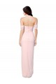 Achat Rose Trapèze Épaule Dénudée Sans bretelle Mousseline Longue Asymétrique Robes demoiselle d'honneur