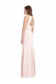 Achat Rose Trompette Bateau Crêpe Stretch Longue Robes demoiselle d'honneur / Robes de bal
