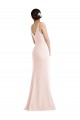 Achat Rose Trompette Col V Crêpe Stretch Longue Formelles Robes demoiselle d'honneur / Robes de soirée / Robes de bal