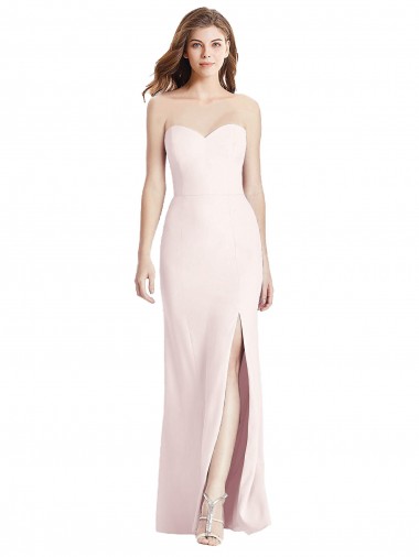 Achat Rose Trompette Sans bretelle Crêpe Stretch Longue Robes demoiselle d'honneur / Robes de bal