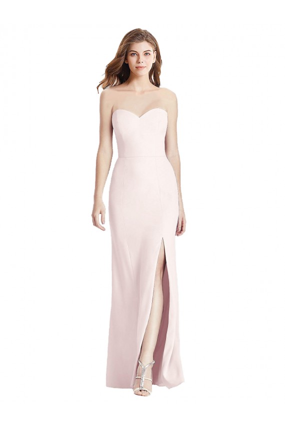 Achat Rose Trompette Sans bretelle Crêpe Stretch Longue Robes demoiselle d'honneur / Robes de bal