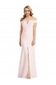 Achat Rose Trompette Épaule Dénudée Col V Crêpe Stretch Longue Formelles Robes demoiselle d'honneur / Robes de soirée / Robes de bal