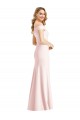 Achat Rose Trompette Épaule Dénudée Col V Crêpe Stretch Longue Formelles Robes demoiselle d'honneur / Robes de soirée / Robes de bal