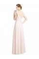 Achat Rose crème Trapèze Mousseline Dentelle Longue Robes demoiselle d'honneur