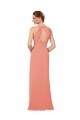 Achat Rose du Désert Fourreau Col V Mousseline Longue Robes demoiselle d'honneur