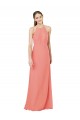 Achat Rose du Désert Fourreau Licou Mousseline Longue Robes demoiselle d'honneur