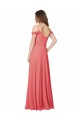 Achat Rose du Désert Trapèze Épaule Dénudée Mousseline Longue Robes demoiselle d'honneur