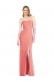 Achat Rose du Désert Trompette Sans bretelle Mousseline Longue Robes demoiselle d'honneur