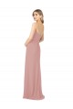 Achat Rose poussiéreux Fourreau Sans bretelle Mousseline Longue Robes demoiselle d'honneur