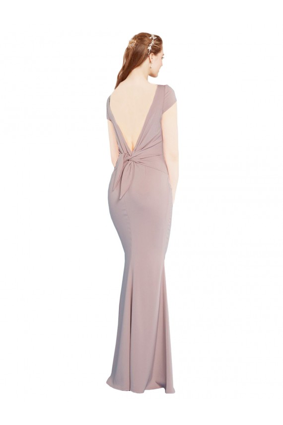 Achat Rose poussiéreux Sirène Col Bateau Crêpe Stretch Longue Formelles Robes demoiselle d'honneur / Robes de soirée / Robes de bal
