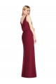 Achat Rose poussiéreux Sirène Col V Mousseline Longue Robes demoiselle d'honneur