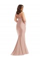Achat Rose poussiéreux Sirène Licou Satiné Soyeux Longue Formelles Robes demoiselle d'honneur / Robes de soirée / Robes de bal