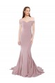 Achat Rose poussiéreux Sirène Épaule Dénudée Balayage train Crêpe Stretch Longue Formelles Robes demoiselle d'honneur / Robes de soirée / Robes de bal