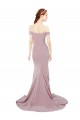 Achat Rose poussiéreux Sirène Épaule Dénudée Balayage train Crêpe Stretch Longue Formelles Robes demoiselle d'honneur / Robes de soirée / Robes de bal