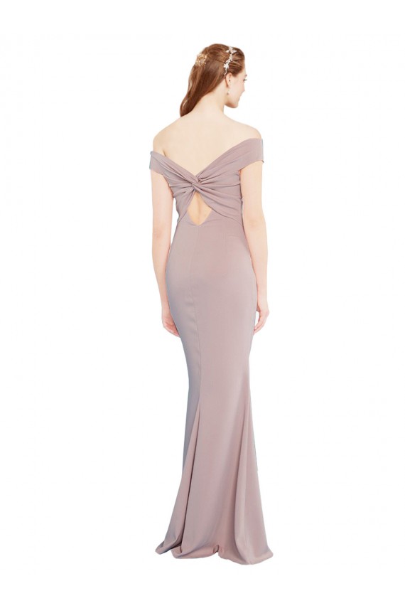 Achat Rose poussiéreux Sirène Épaule Dénudée Col V Crêpe Stretch Longue Formelles Robes demoiselle d'honneur / Robes de soirée / Robes de bal