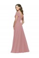 Achat Rose poussiéreux Trapèze Col V Mousseline Longue Robes demoiselle d'honneur