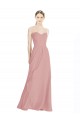 Achat Rose poussiéreux Trapèze Mousseline Longue Robes demoiselle d'honneur