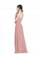Achat Rose poussiéreux Trapèze Mousseline Longue Robes demoiselle d'honneur