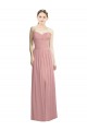 Achat Rose poussiéreux Trapèze Sans bretelle Mousseline Longue Formelles Robes demoiselle d'honneur / Robes de soirée
