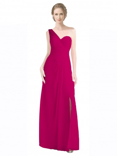 Achat Rouge 16 Trapèze Mousseline Longue Robes demoiselle d'honneur
