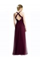 Achat Rouge 74 Trapèze Licou Col V Tulle Longue Robes demoiselle d'honneur