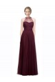 Achat Rouge 74 Trapèze Licou Illusion Tulle Longue Robes demoiselle d'honneur