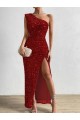 Achat Rouge Fourreau Paillettes Velours Longue Robes de bal