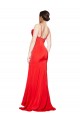 Achat Rouge Fourreau Sans bretelle Satiné Stretch Longue Formelles Robes demoiselle d'honneur / Robes de soirée / Robes de bal