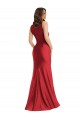 Achat Rouge Sirène Col Carré Satiné Soyeux Longue Formelles Robes demoiselle d'honneur / Robes de soirée / Robes de bal
