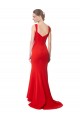 Achat Rouge Sirène Col Haut Crêpe Stretch Longue Formelles Robes demoiselle d'honneur / Robes de soirée / Robes de bal