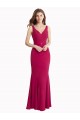 Achat Rouge Sirène Col V Mousseline Longue Robes demoiselle d'honneur / Robes de bal