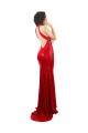 Achat Rouge Sirène Licou Col Haut Paillette Longue Formelles Robes demoiselle d'honneur / Robes de soirée / Robes de bal