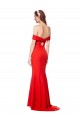 Achat Rouge Sirène Épaule Dénudée Crêpe Stretch Longue Formelles Robes demoiselle d'honneur / Robes de soirée / Robes de bal
