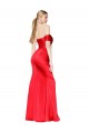 Achat Rouge Sirène Épaule Dénudée Satiné Stretch Longue Formelles Robes demoiselle d'honneur / Robes de soirée / Robes de bal