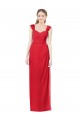 Achat Rouge Trapèze Mousseline Longue Robes demoiselle d'honneur
