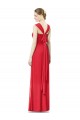 Achat Rouge Trapèze Mousseline Longue Robes demoiselle d'honneur
